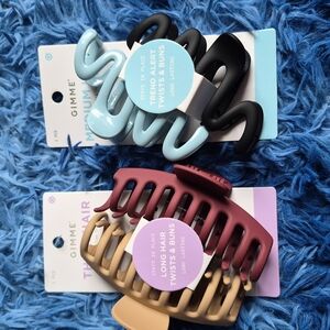Gimme Hair Clips Set - Blue, Black, Red, Tan